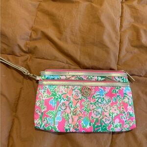 Lilly Pulitzer Pink Floral Wristlet Clutch